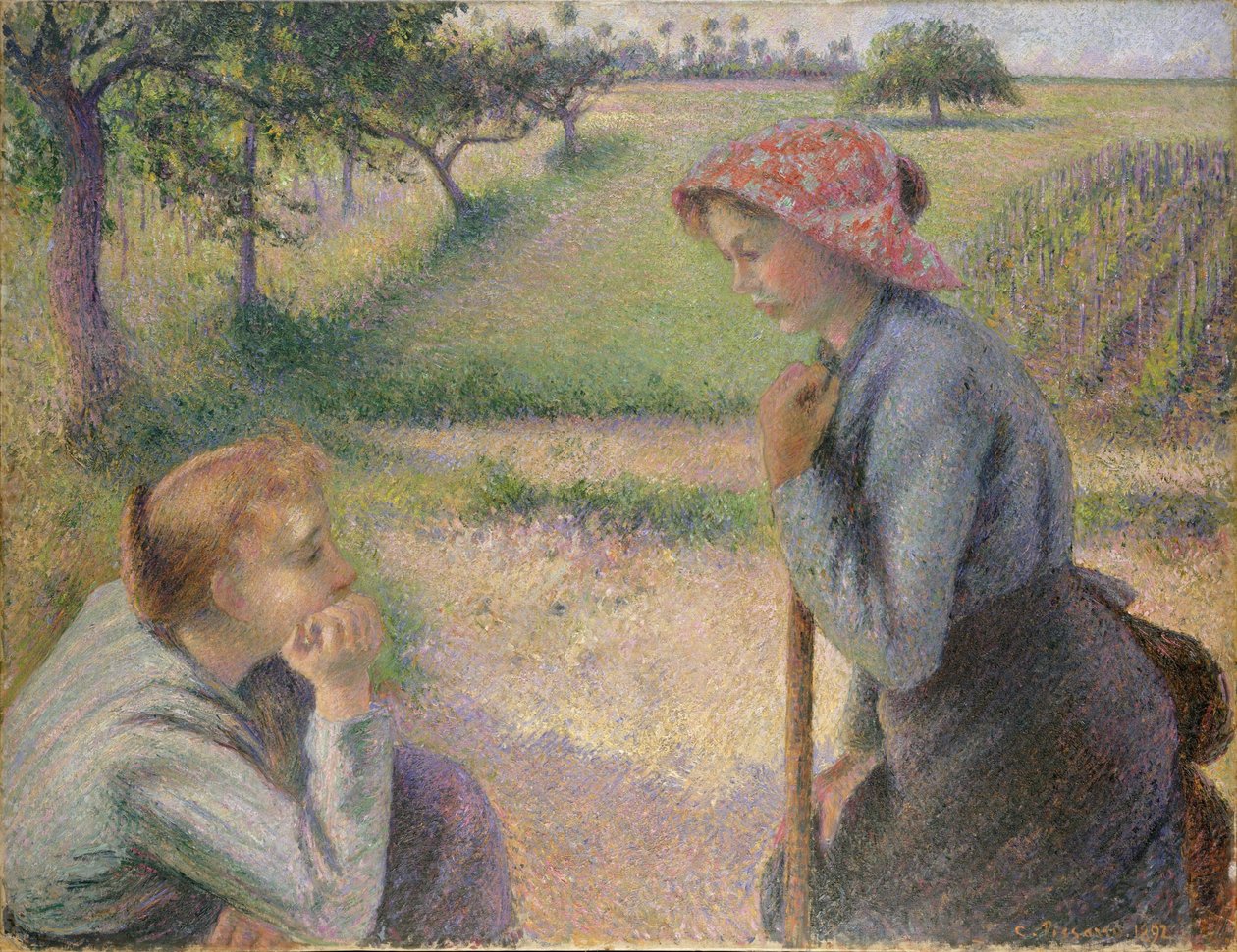 Two Young Peasant Women by Camille Jacob Pissarro