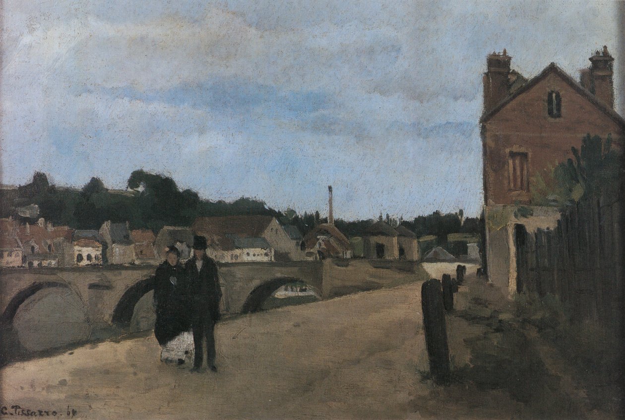 View of Pontoise, Quai du Pothuis by Camille Jacob Pissarro