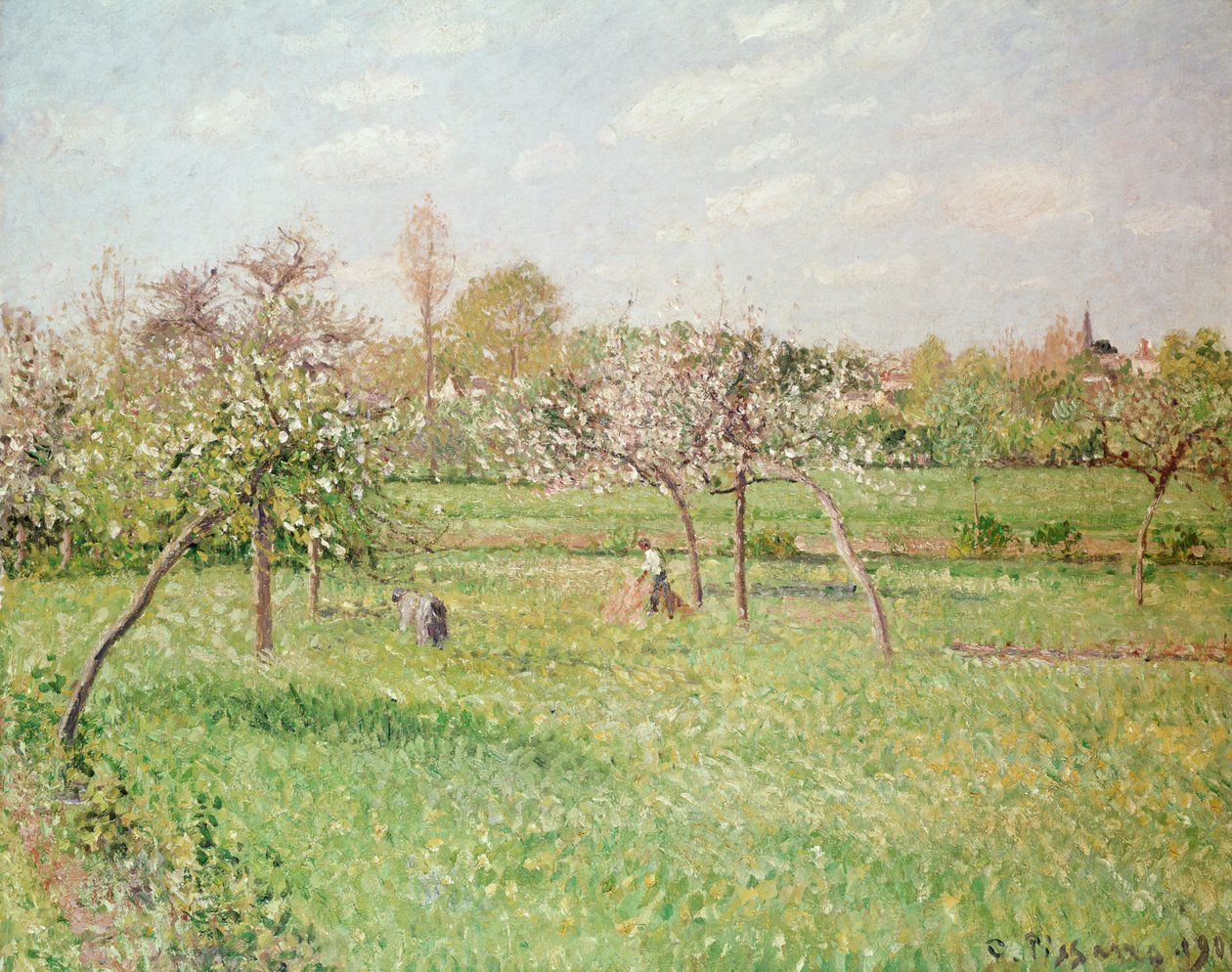Apple Trees at Gragny, Afternoon Sun by Camille Jacob Pissarro
