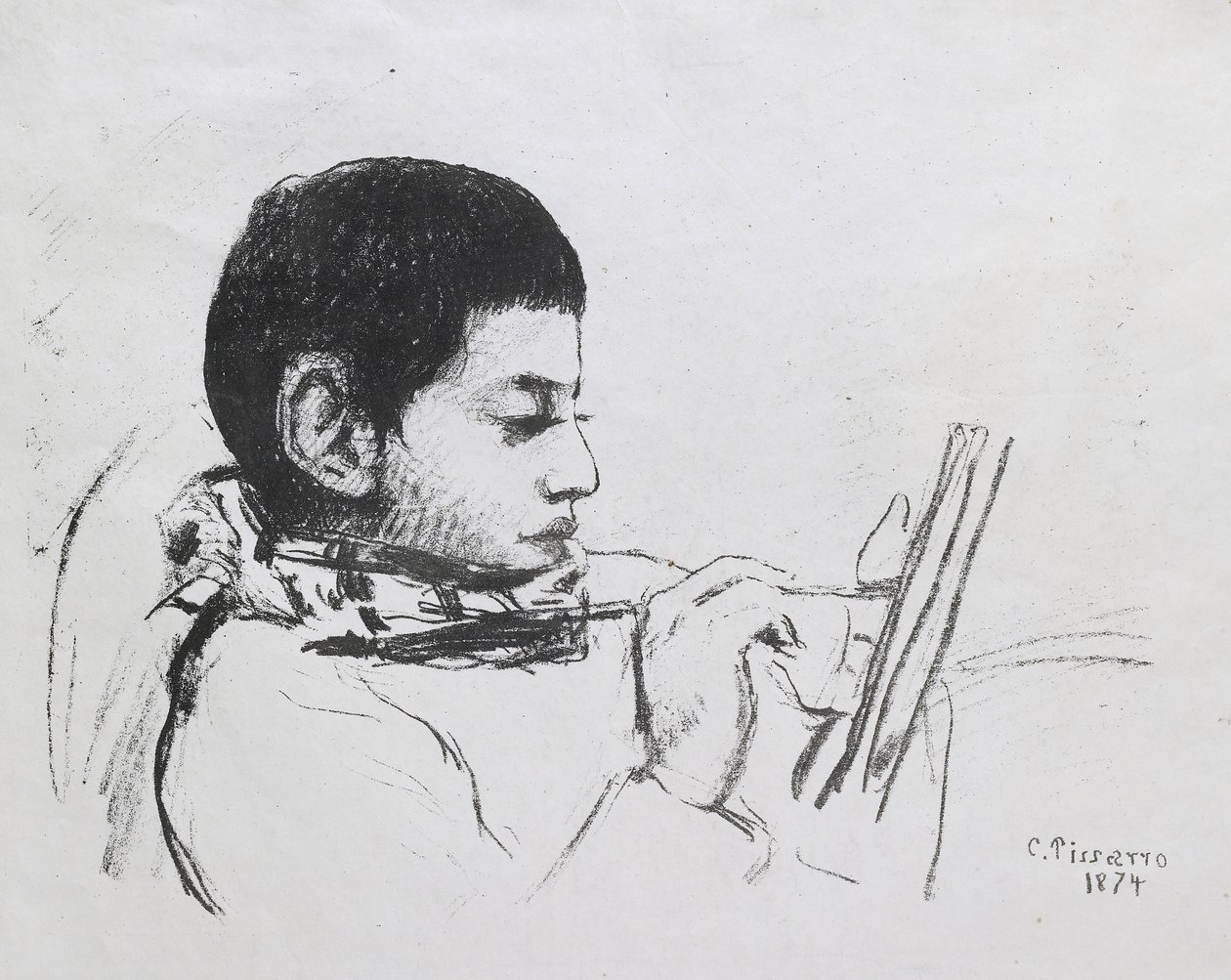 Portrait of Lucien Pissarro, 1874 by Camille Jacob Pissarro