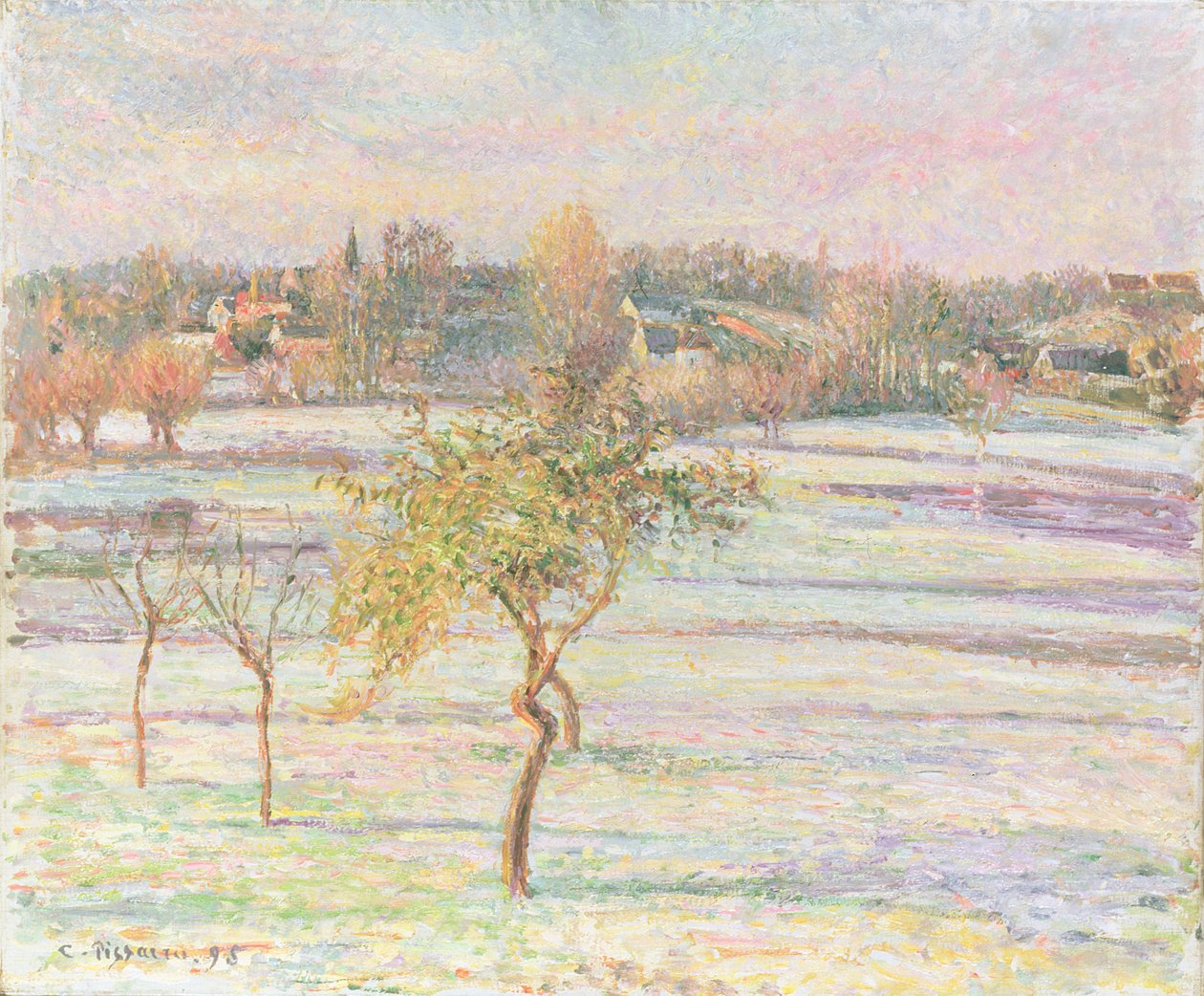 White Frost at Eragny by Camille Jacob Pissarro