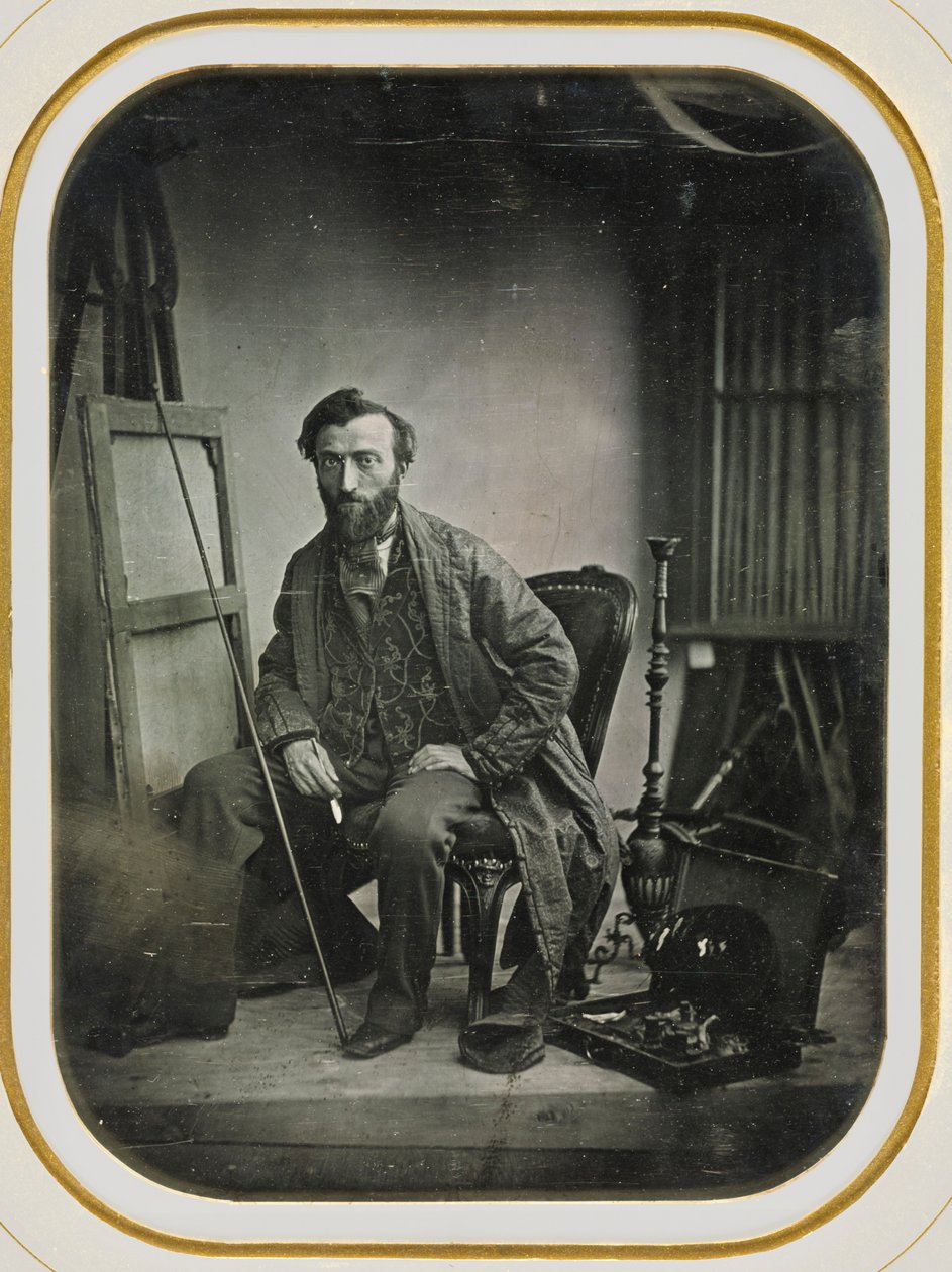 Self-Portrait in Painting Studio by Camille Dolard