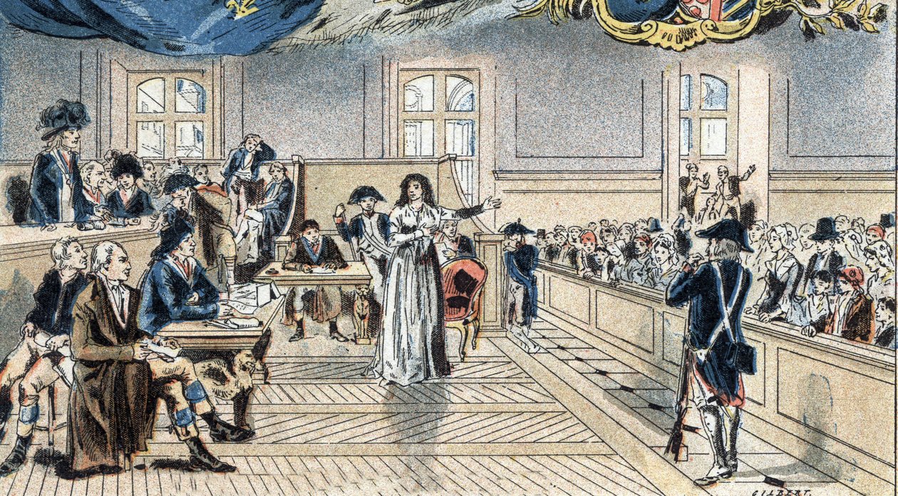 Marie Antoinette, queen of France, before the judges at her trial on 14 Oct. 1793 by Camille Gilbert