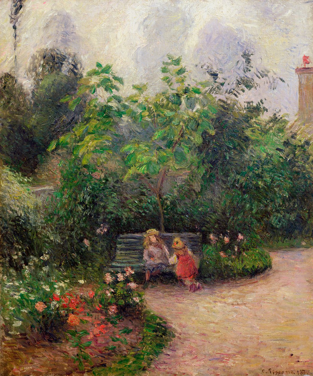 A Corner of the Garden at the Hermitage, Pontoise, 1877 by Camille Jacob Pissarro
