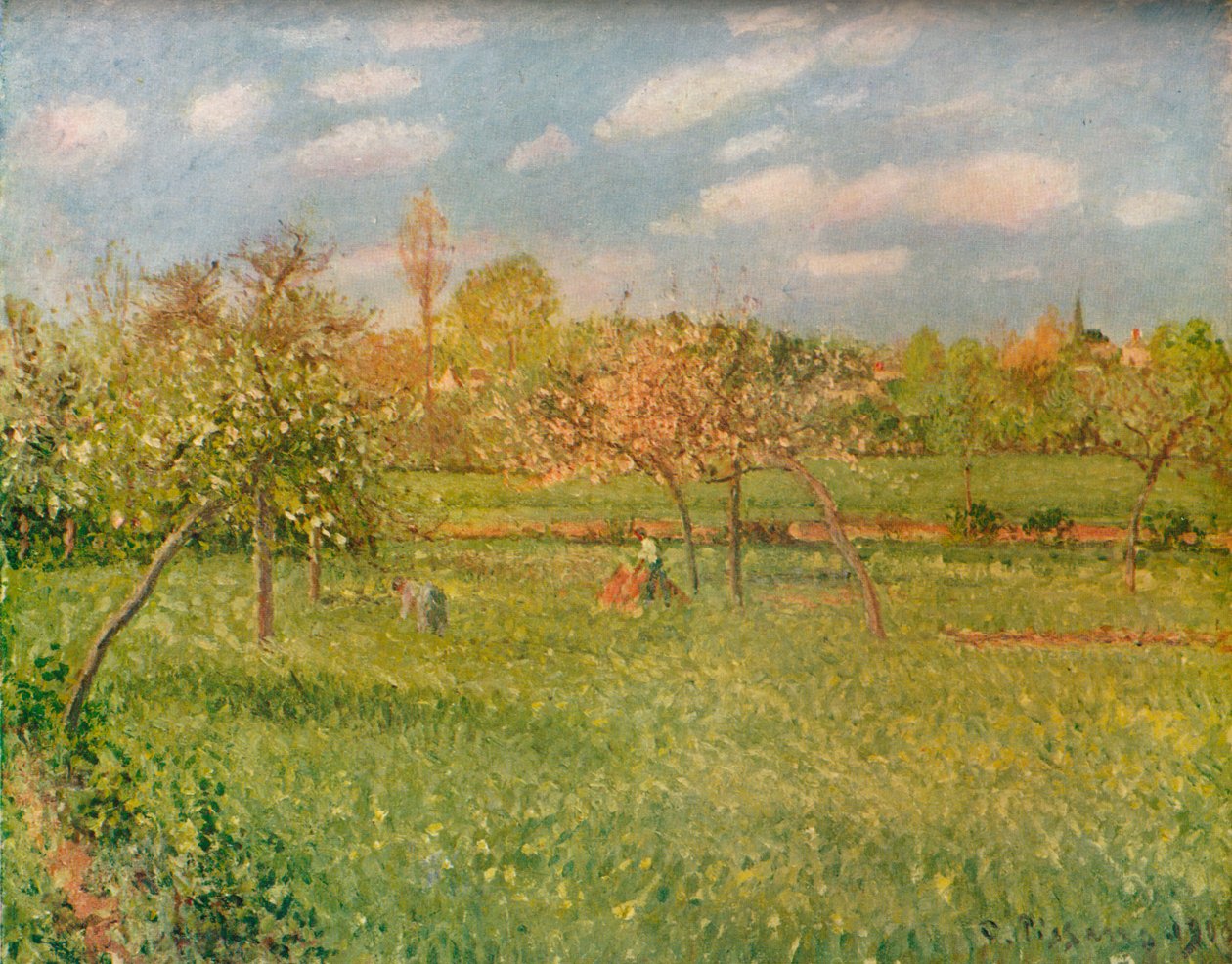 Apple Trees at Eragny, Morning Sunshine, c1896 by Camille Jacob Pissarro