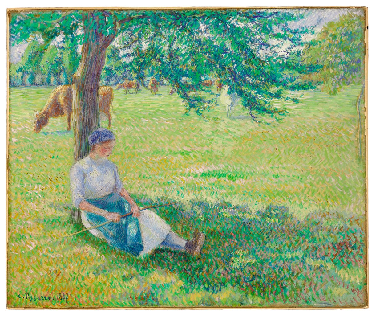 Cowgirl, Eragny, 1887 by Camille Jacob Pissarro