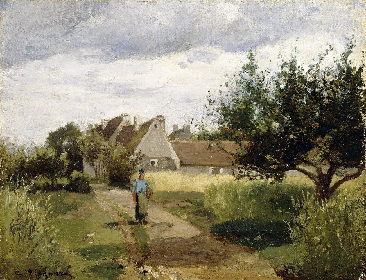 Entrance of a Village by Camille Jacob Pissarro