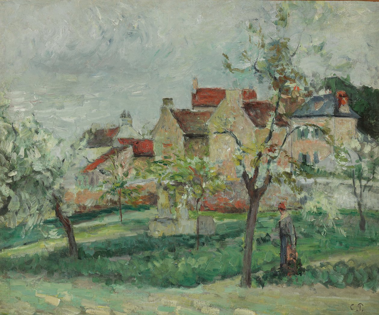 Flowering Plum Trees, Pontoise by Camille Jacob Pissarro