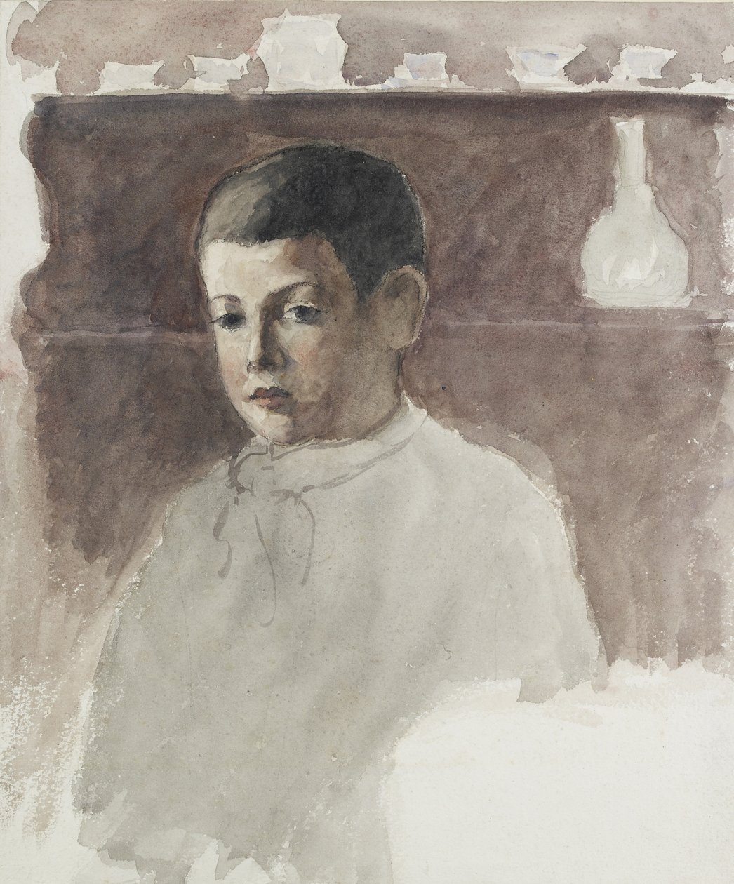 Half-Length Portrait of Lucien Pissarro by Camille Jacob Pissarro