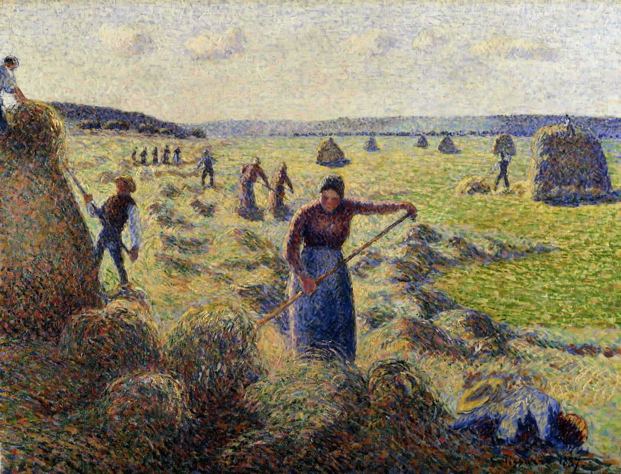 Harvesting Hay, Eragny by Camille Jacob Pissarro