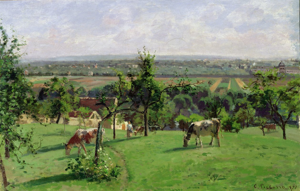 Hillside of Vesinet, Yvelines, 1871 by Camille Jacob Pissarro