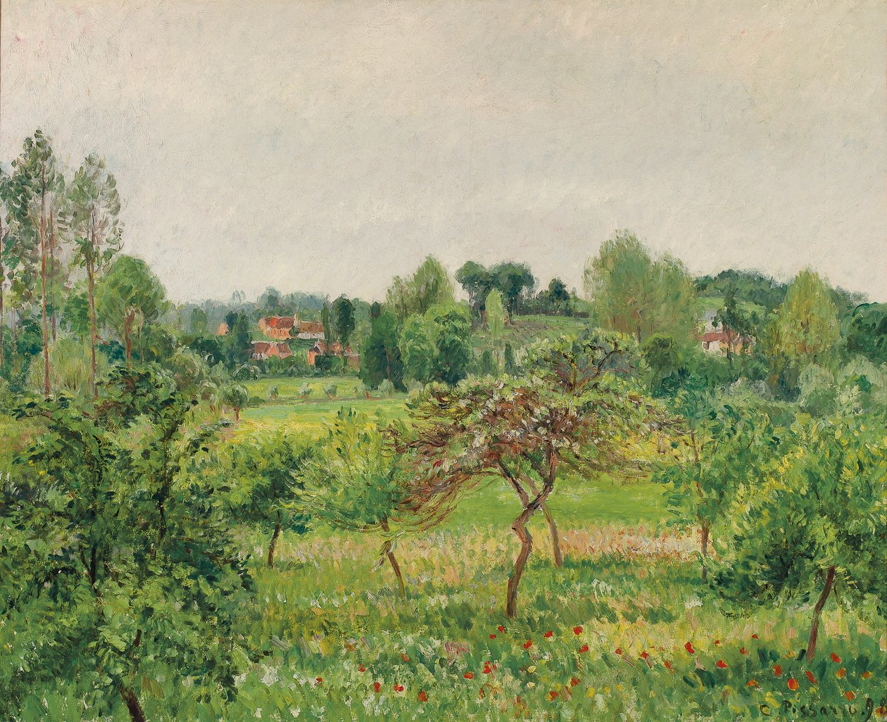 June, Rainy Weather, Eragny by Camille Jacob Pissarro