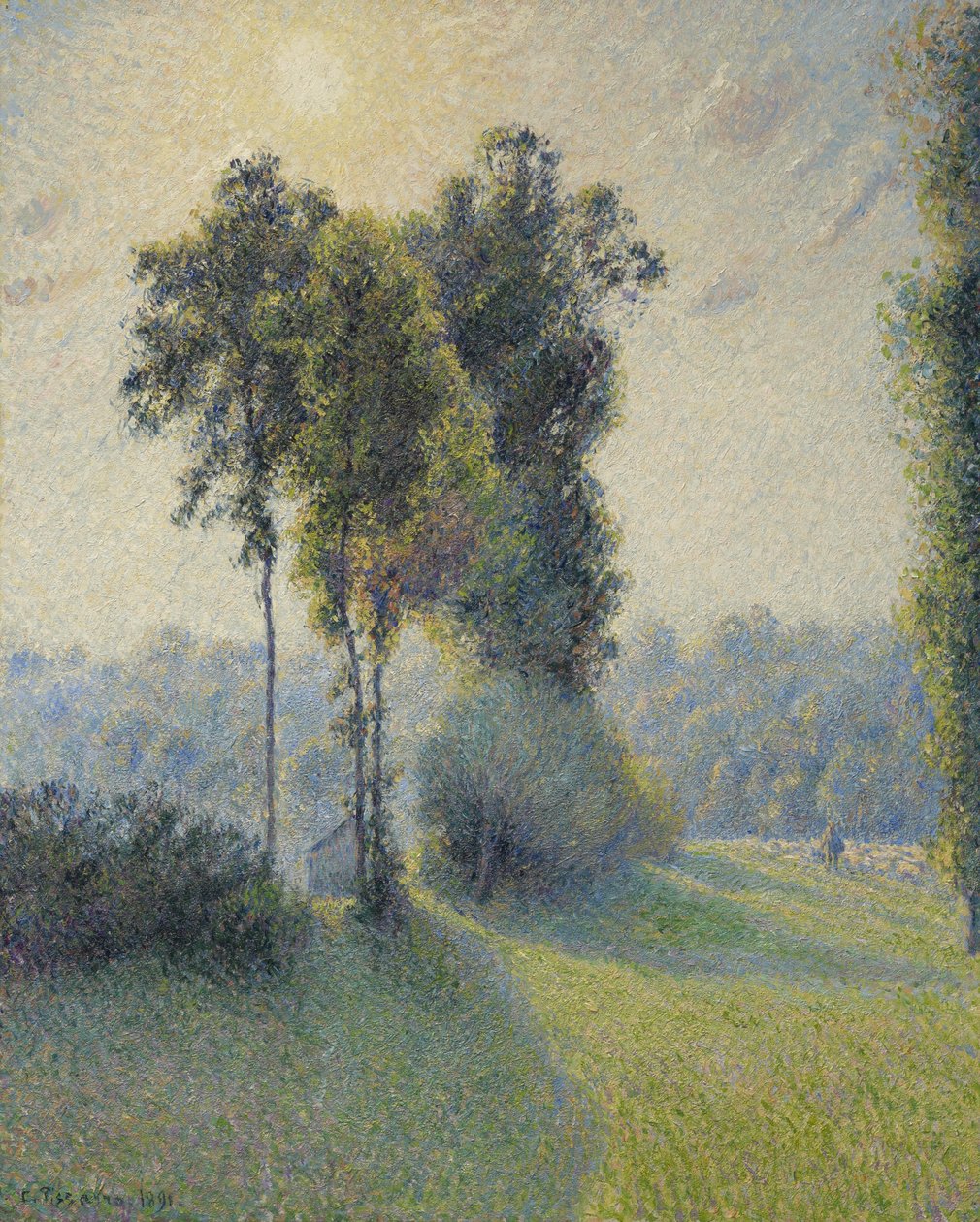 Landscape at Saint-Charles, near Gisors, Sunset by Camille Jacob Pissarro