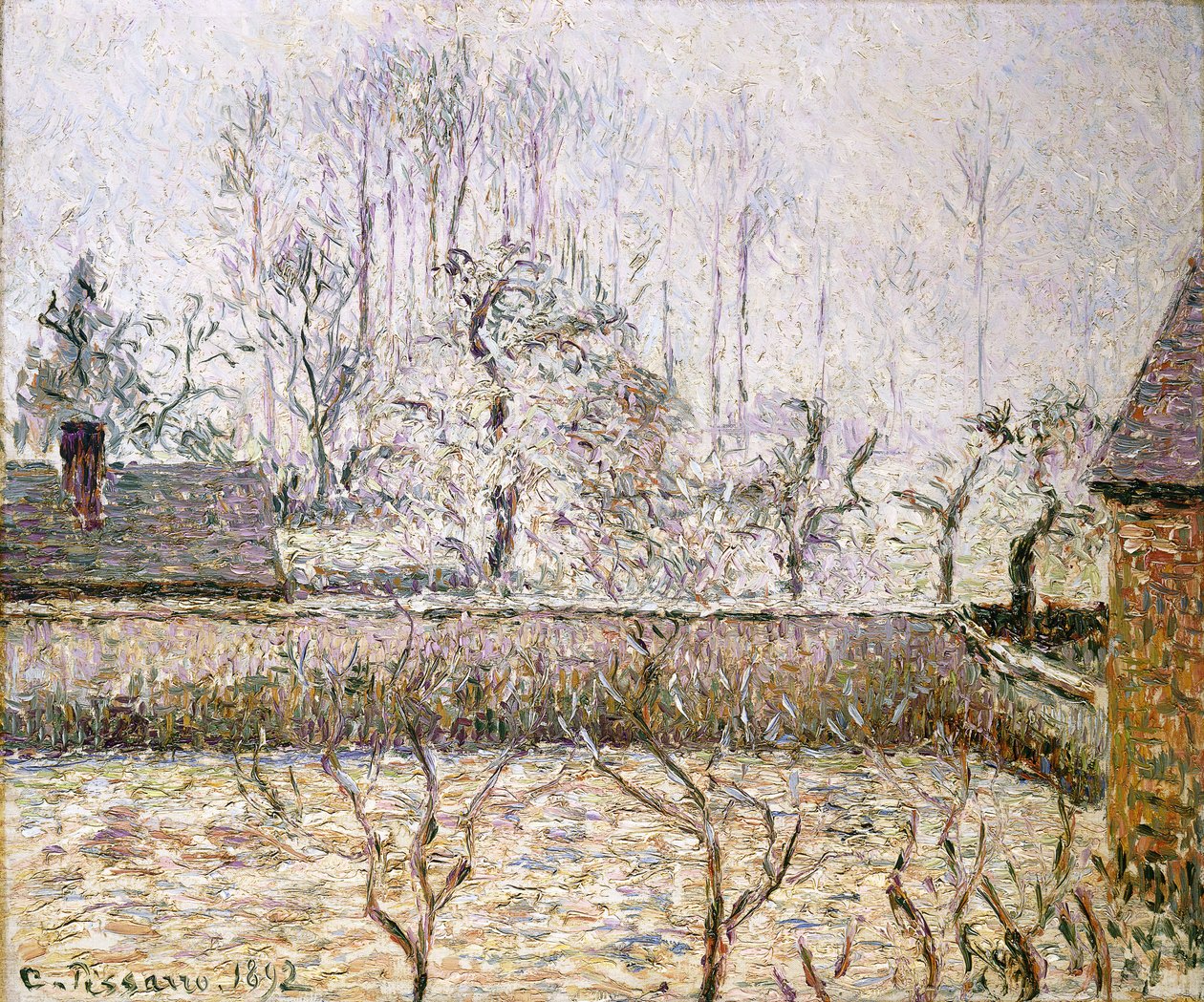 Landscape with Frost and Mist, Eragny by Camille Jacob Pissarro