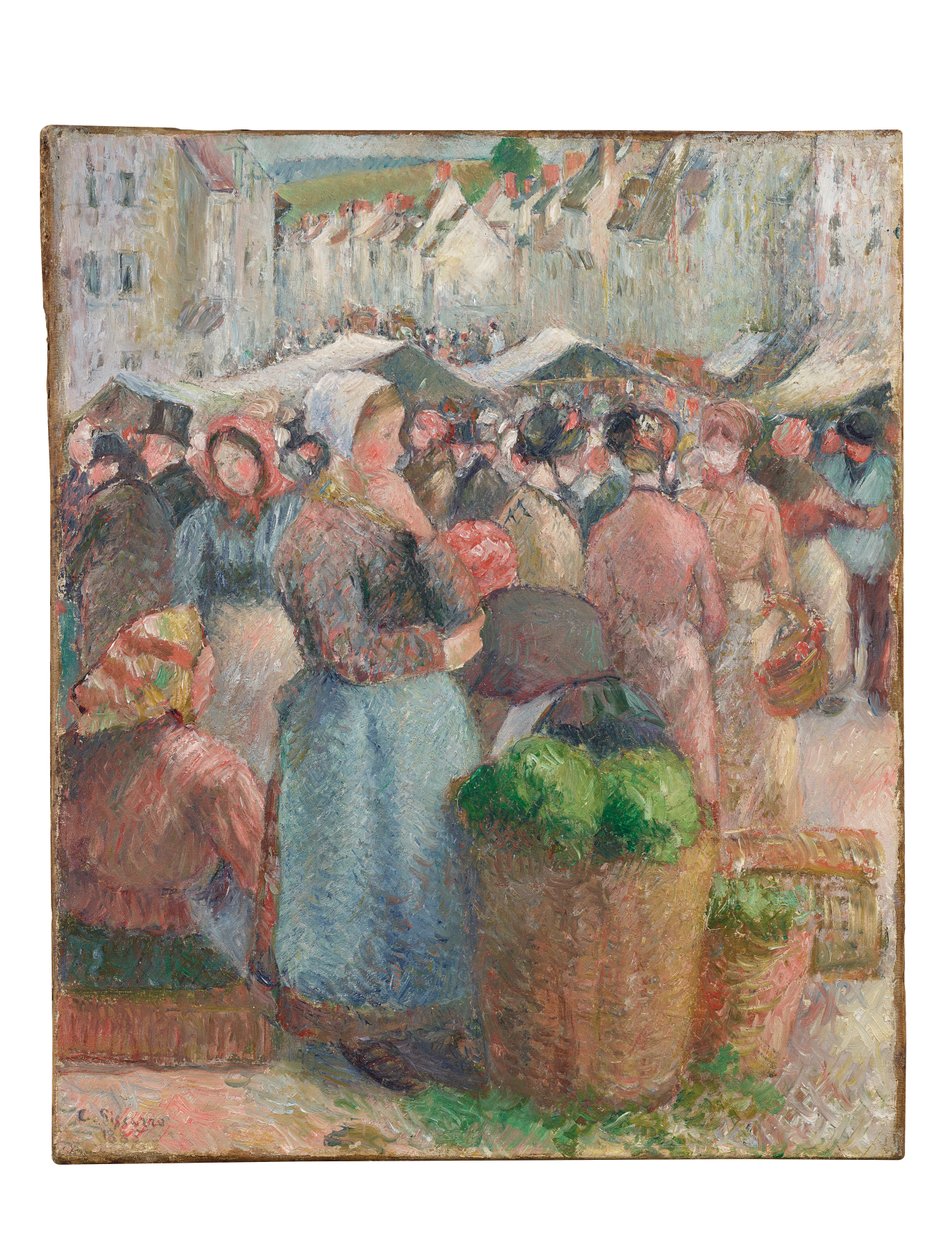 The Market of Gisors, Grande-Rue by Camille Jacob Pissarro