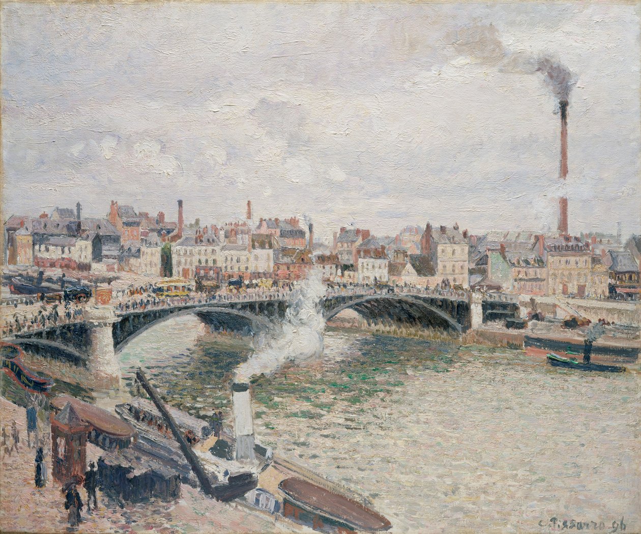 Morning, An Overcast Day, Rouen by Camille Jacob Pissarro