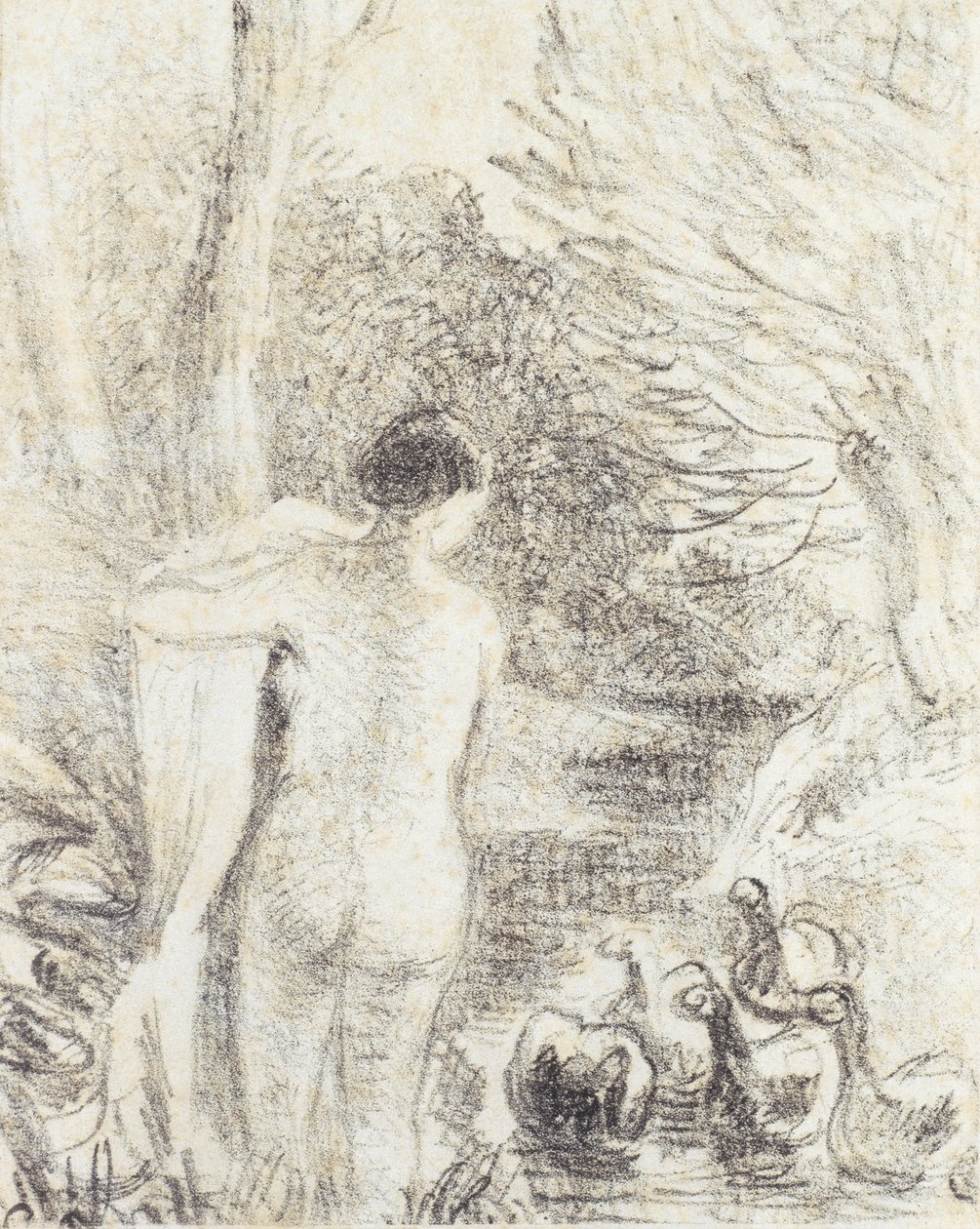 Nude with Swans, c.1895 by Camille Jacob Pissarro