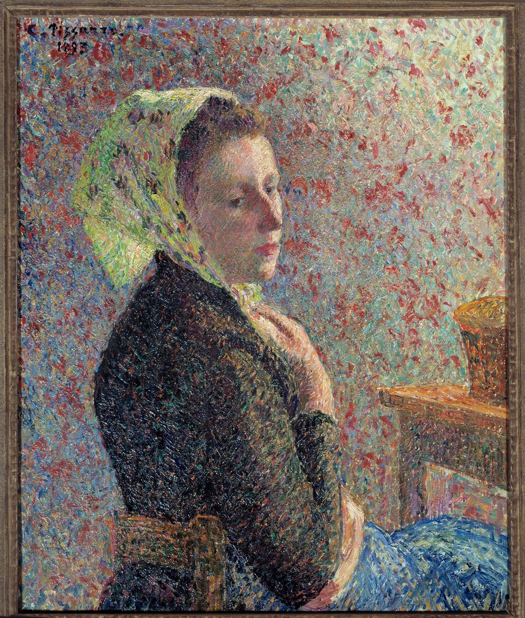 Portrait of a Woman with a Green Foil by Camille Jacob Pissarro