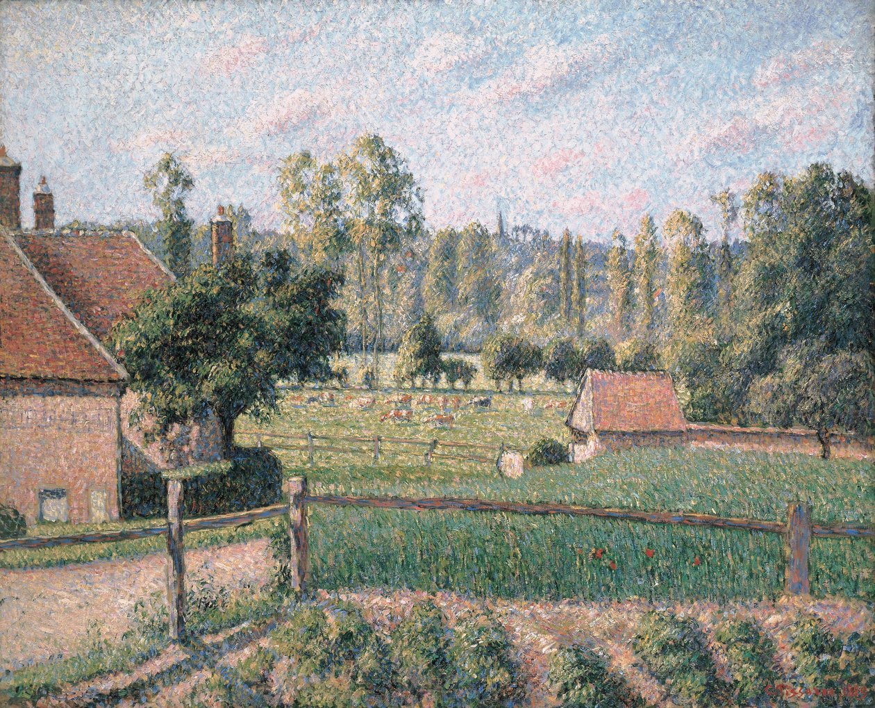 Prairie at Eragny by Camille Jacob Pissarro