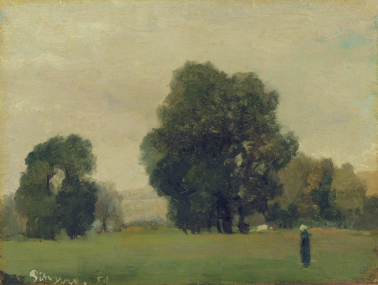 Prairies of La Roche-Guyon by Camille Jacob Pissarro