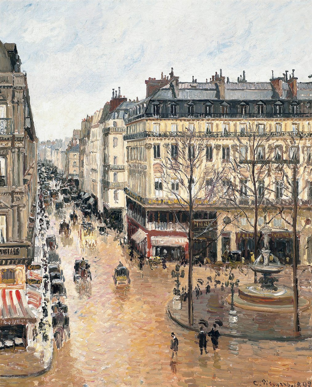 Rue Saint-Honoré in the Afternoon, Effect of Rain by Camille Jacob Pissarro