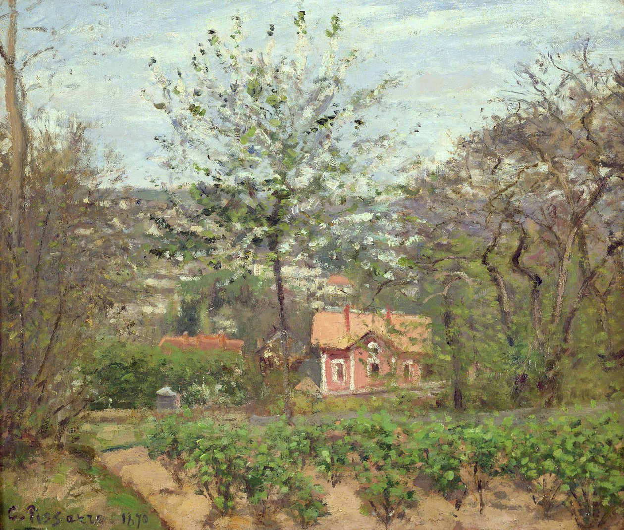 The Cottage, or the Pink House - Hamlet of the Flying Heart, 1870 by Camille Jacob Pissarro