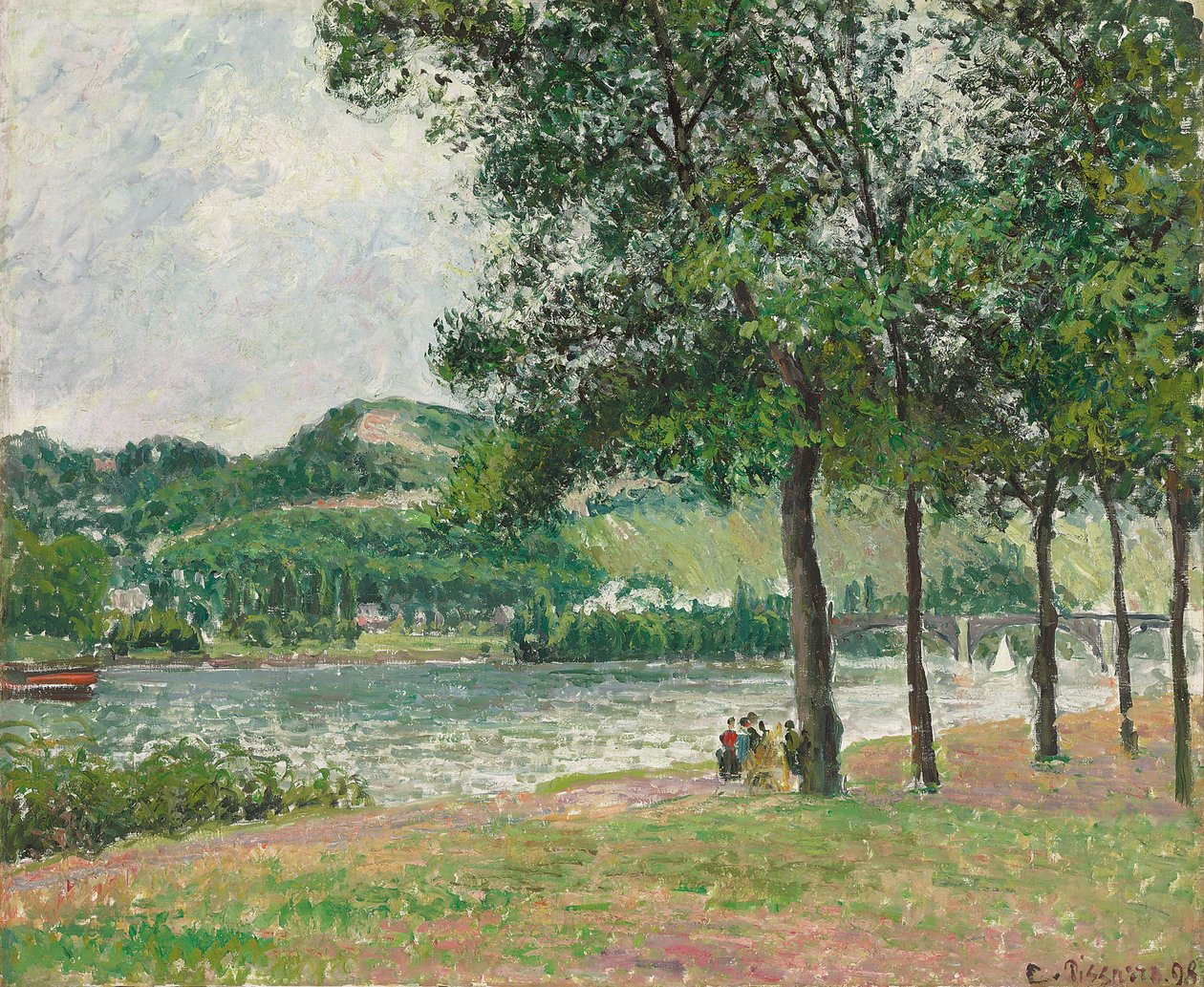 The Cours-la-Reine at Rouen, Overcast by Camille Jacob Pissarro