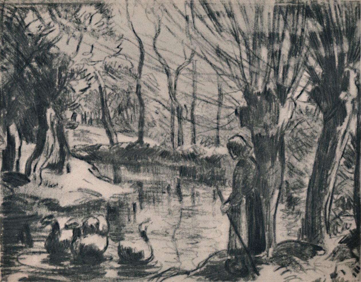 The Goose Girl by Camille Jacob Pissarro