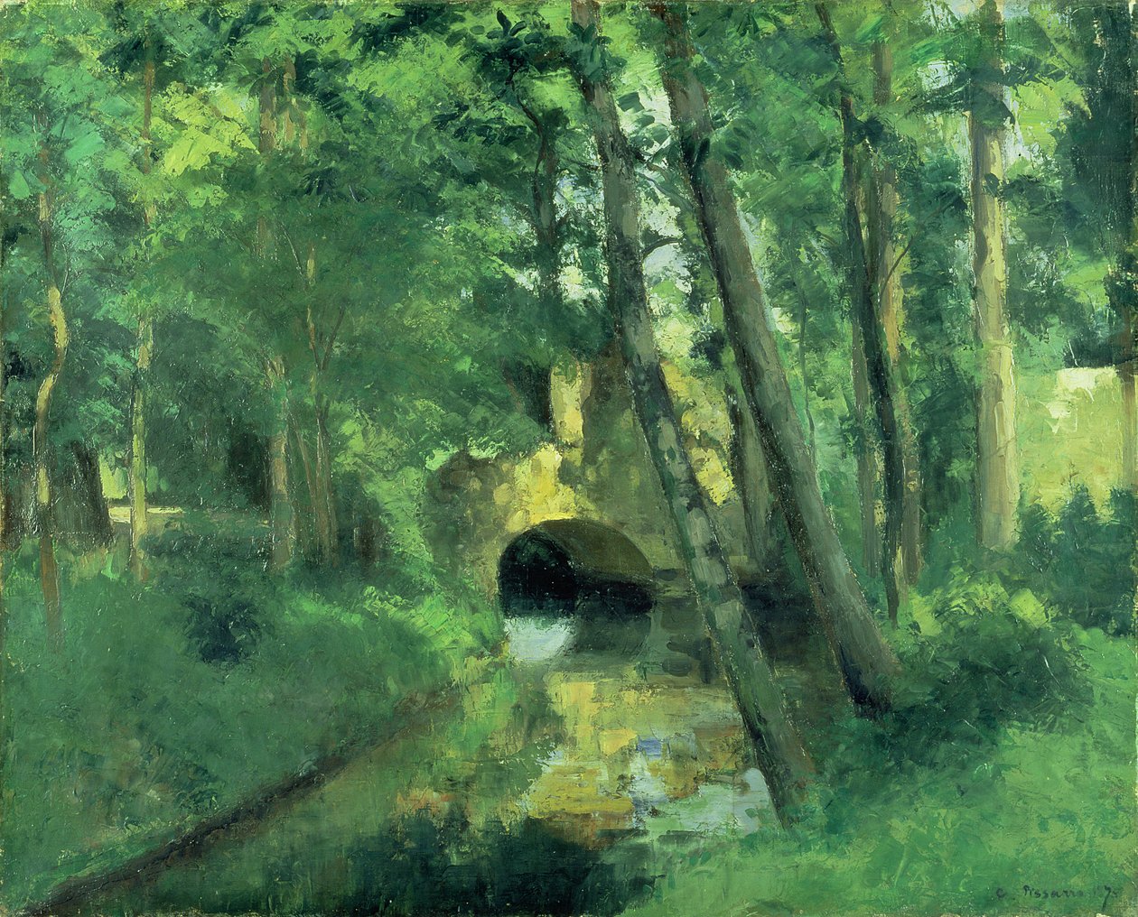 The Little Bridge, Pontoise by Camille Jacob Pissarro