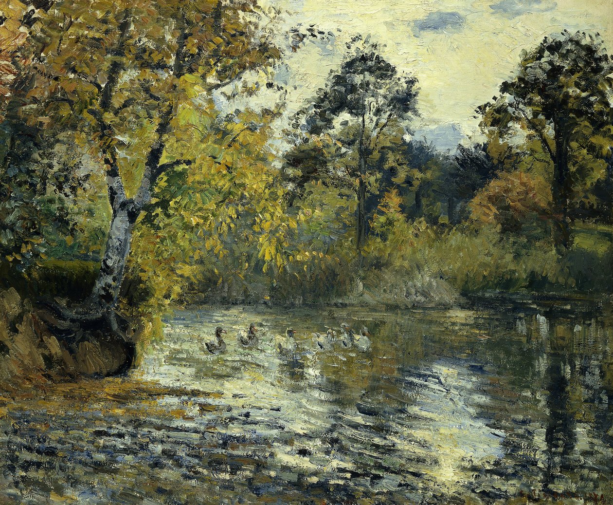 The Pond at Montfoucault by Camille Jacob Pissarro