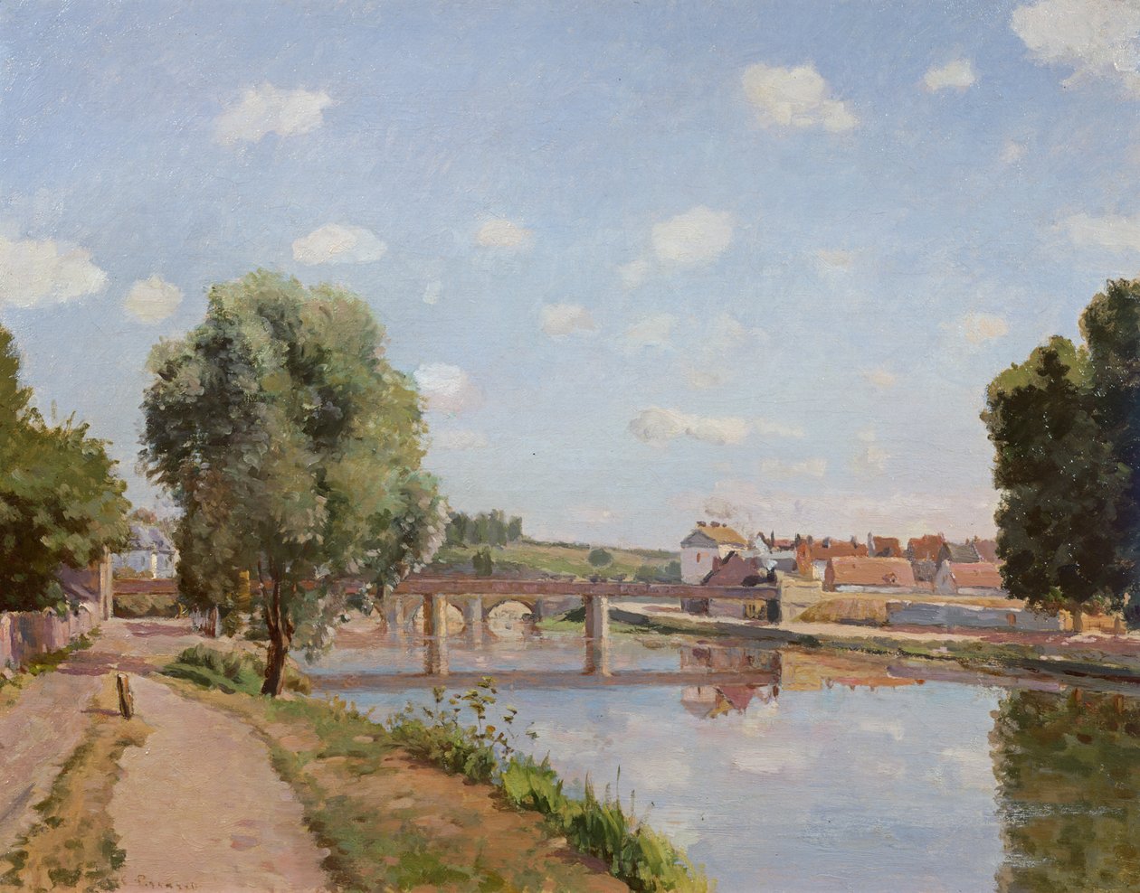 The Railway Bridge, Pontoise, 1873 by Camille Jacob Pissarro