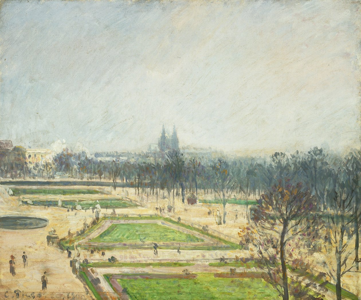 The Tuileries Ponds, Mist by Camille Jacob Pissarro
