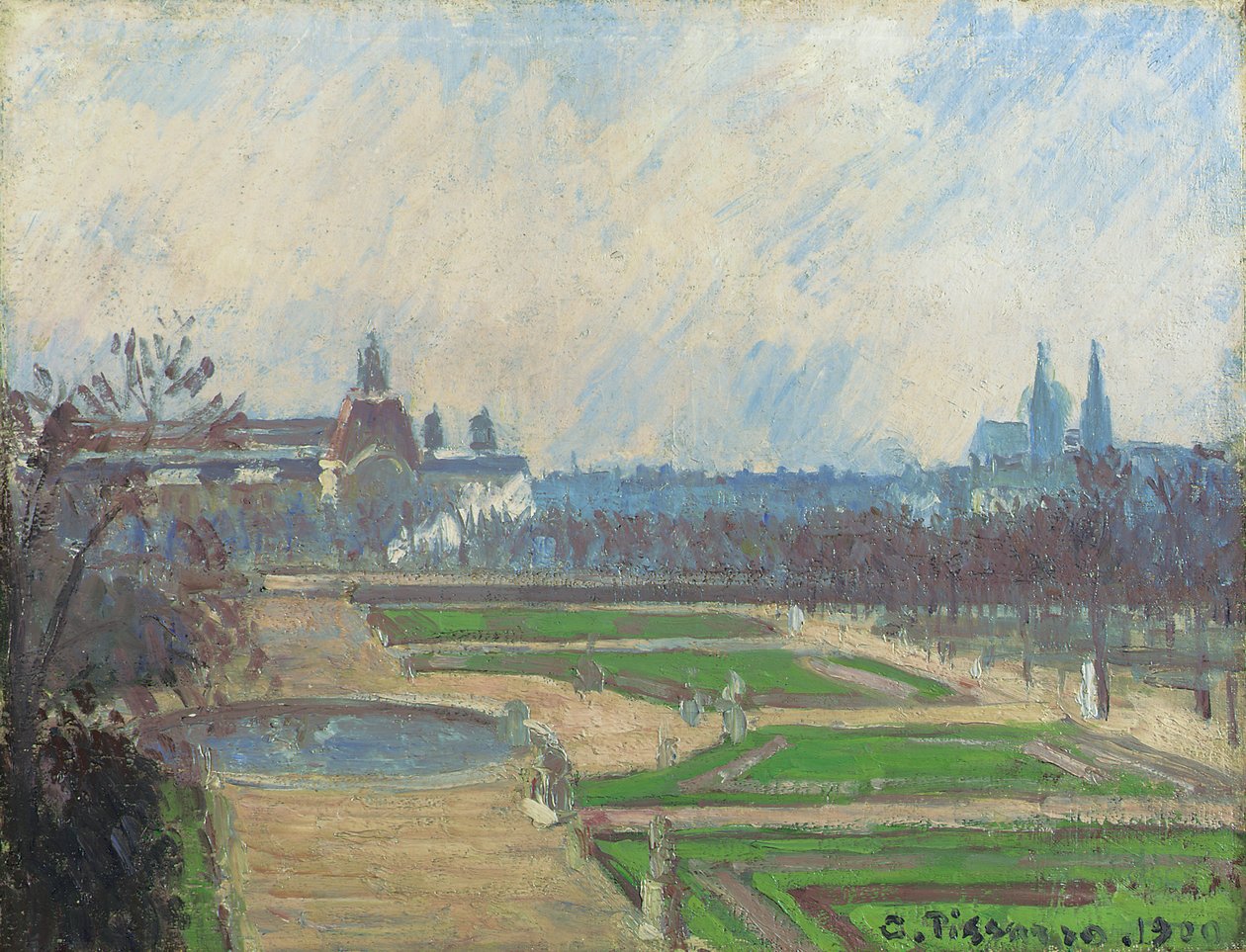 The Tuileries and the Louvre by Camille Jacob Pissarro