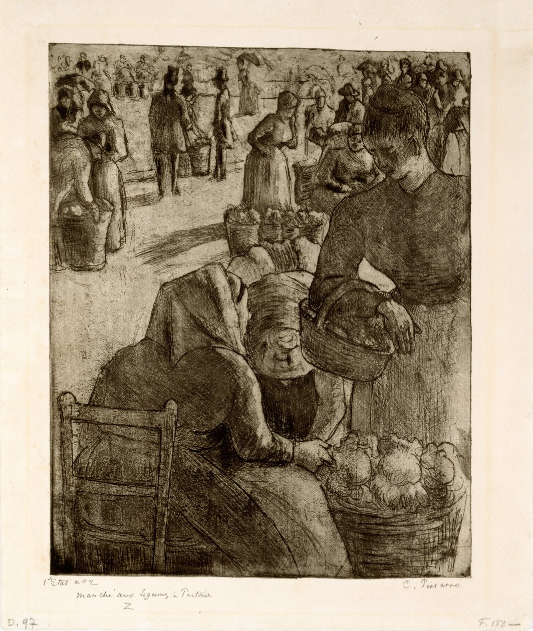 The Vegetable Market at Pontoise, 1891 by Camille Jacob Pissarro