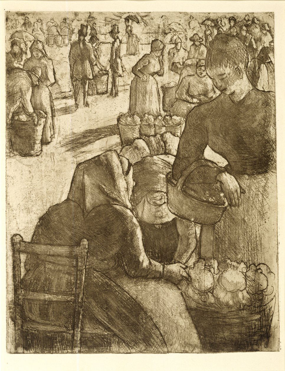 Vegetable Market at Pontoise by Camille Jacob Pissarro