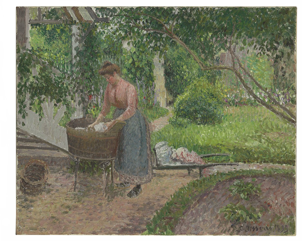 Washerwoman in the Garden of Eragny, 1899 by Camille Jacob Pissarro