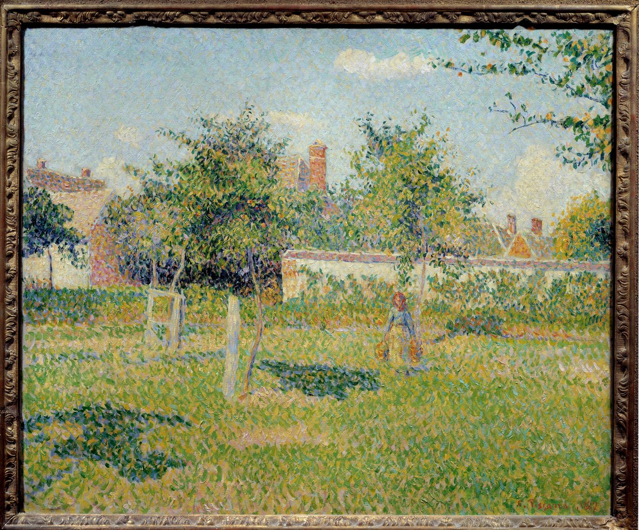 Woman in a Meadow at Eragny by Camille Jacob Pissarro