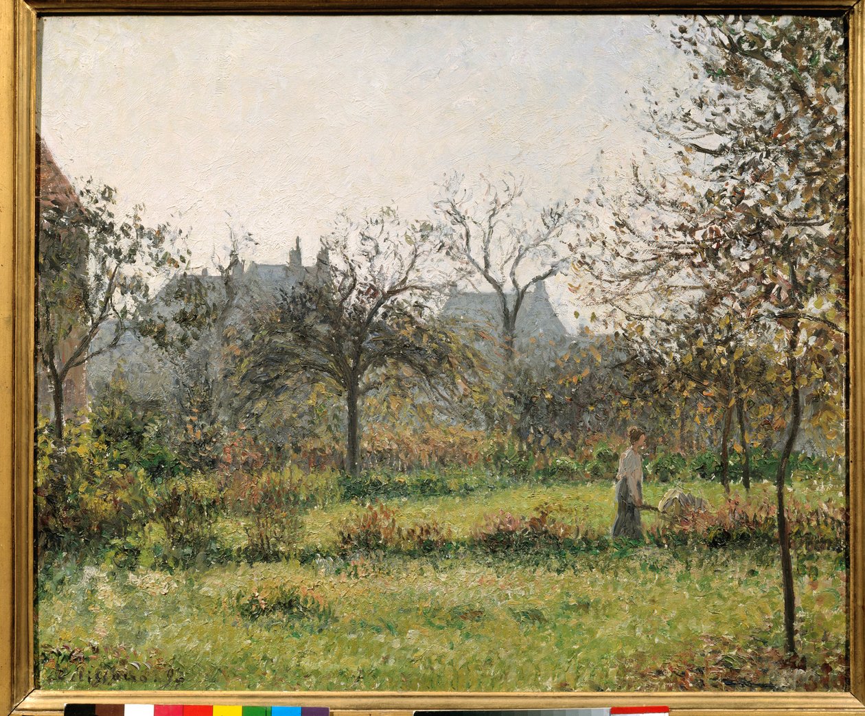 Woman in an Orchard, Autumn Morning by Camille Jacob Pissarro
