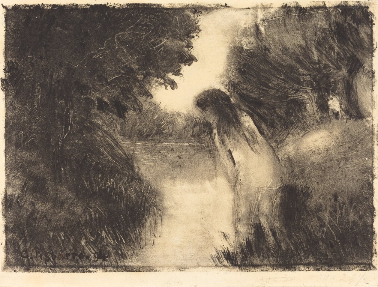 A Bather, 1894 by Camille Pissarro