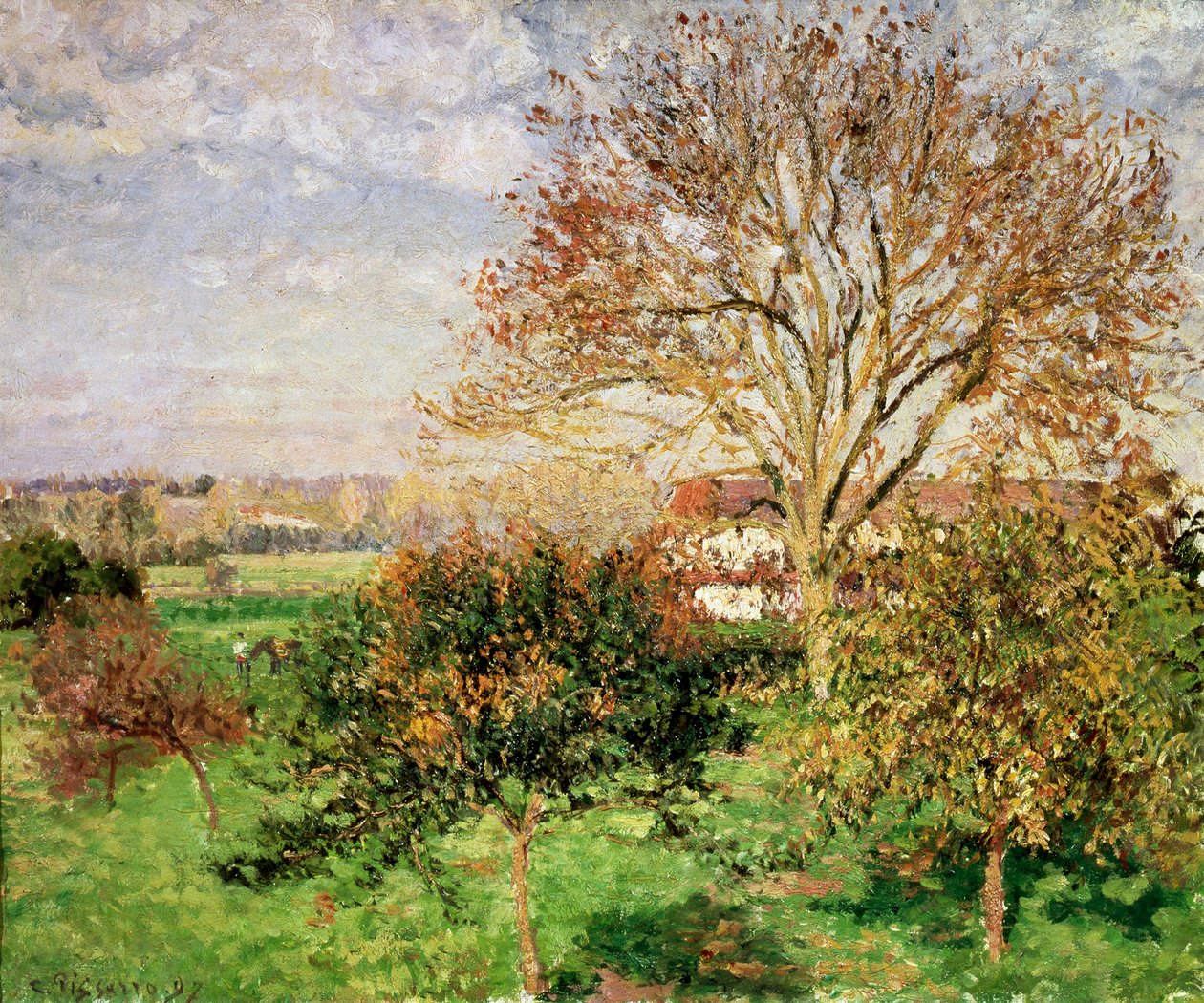 Autumn Morning at Éragny by Camille Jacob Pissarro