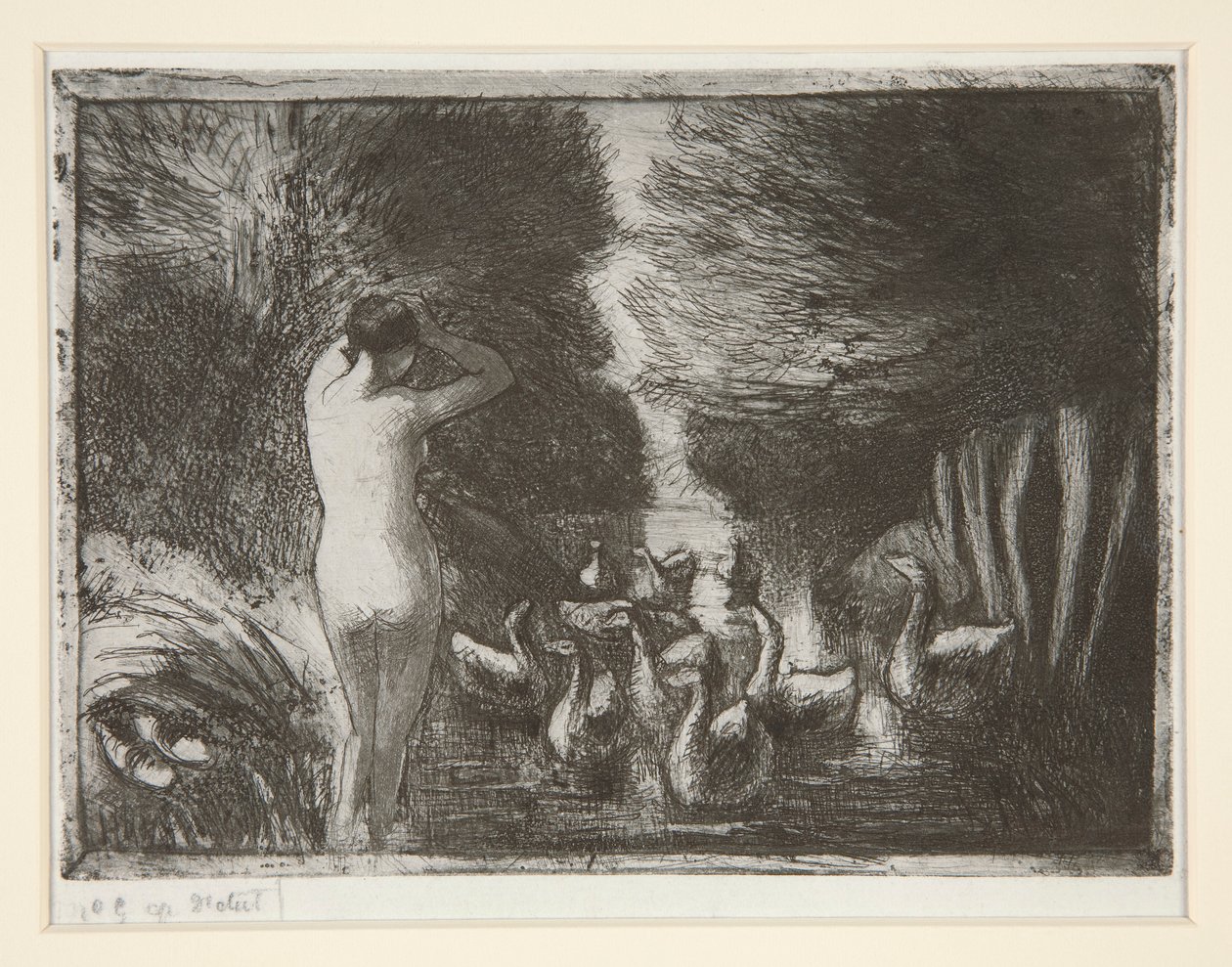 Bather with Geese by Camille Pissarro