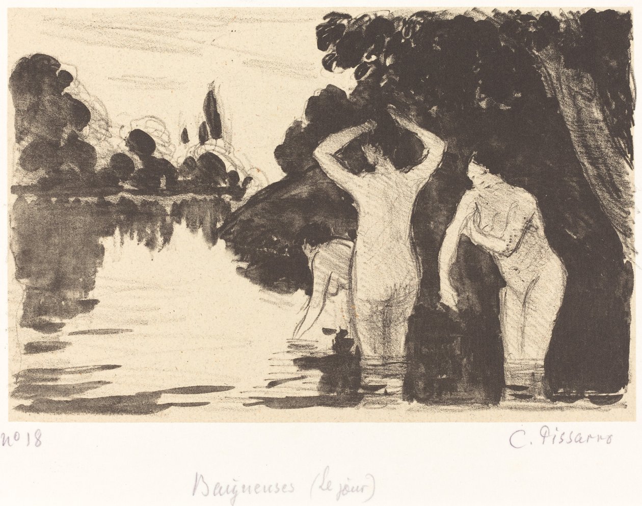 Bathers by Camille Pissarro