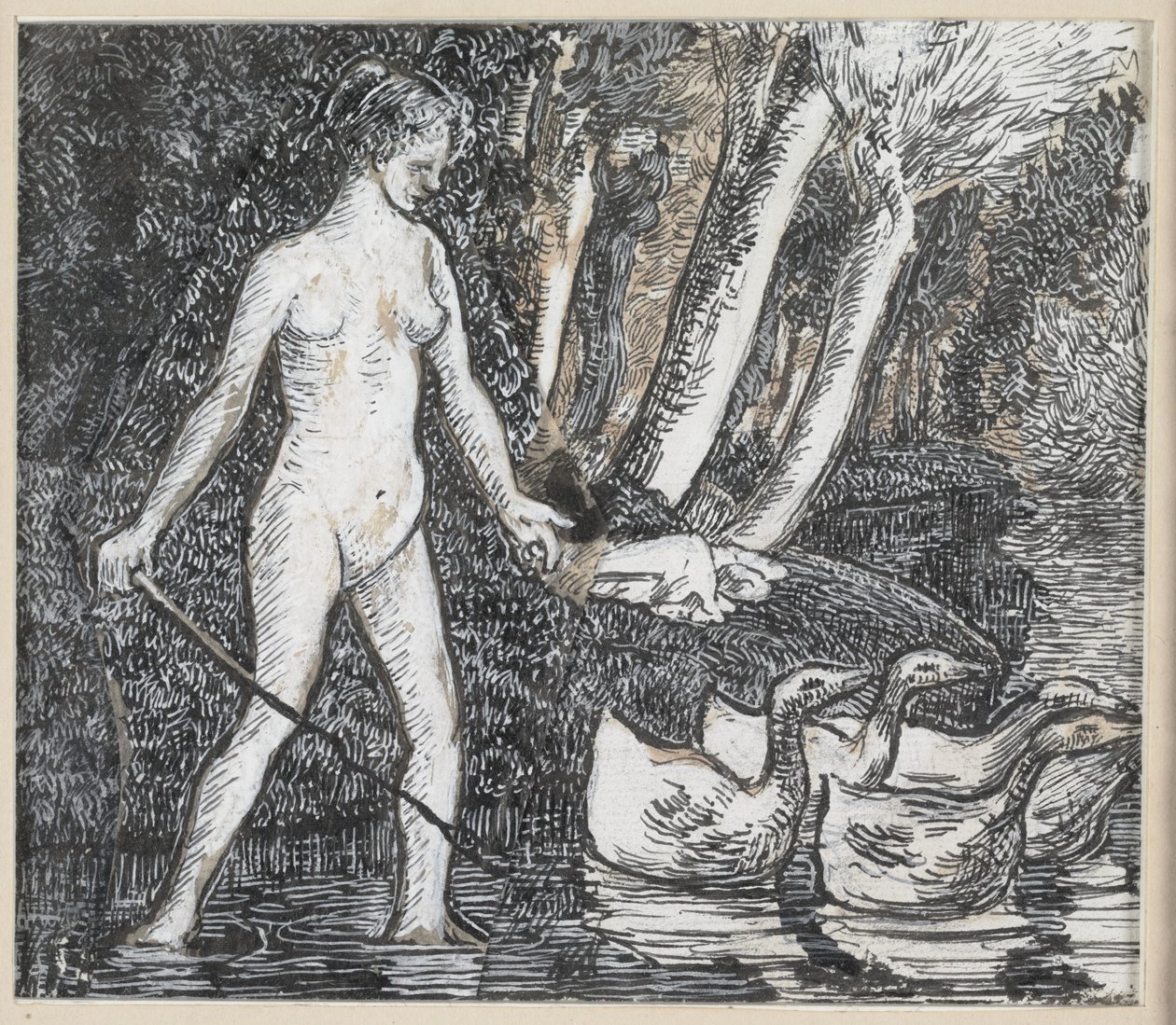 Bather with Geese, 1895 by Camille Jacob Pissarro