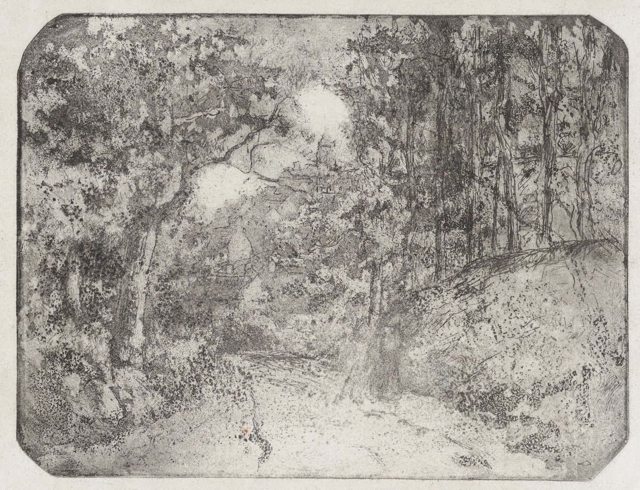 Chemin sous bois à Pontoise, 1879 by Camille Pissarro