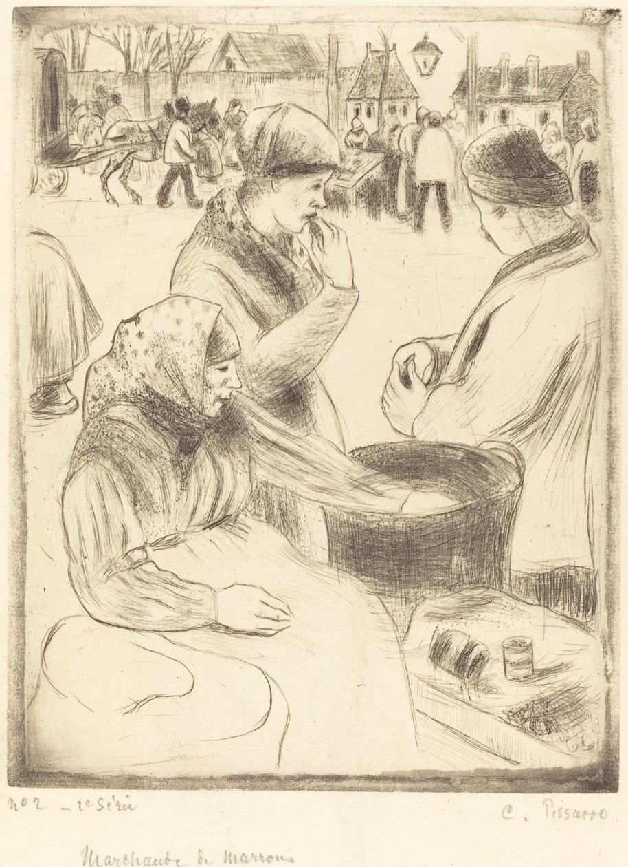 Chestnut Vendors by Camille Pissarro