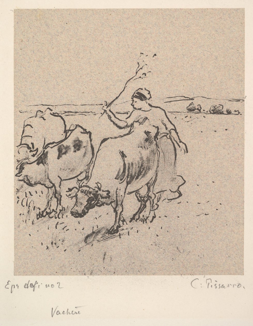 Cowherd by Camille Jacob Pissarro
