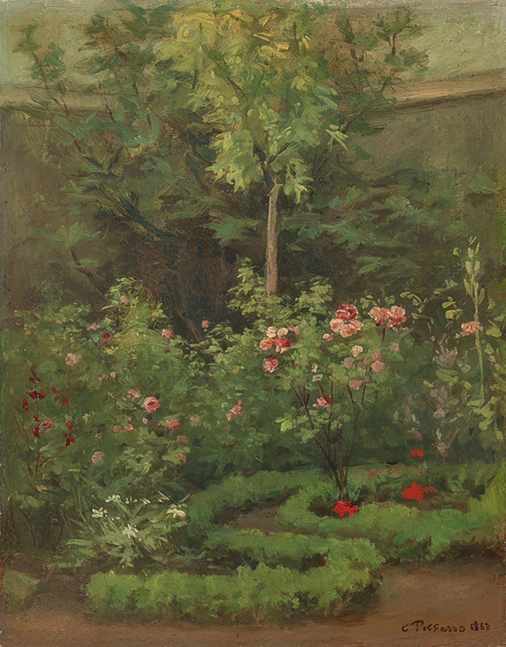 A Rose Garden by Camille Jacob Pissarro