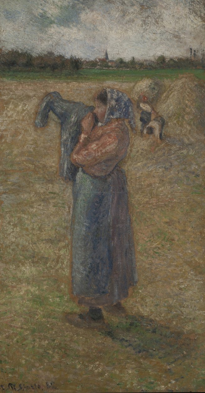 Woman in the Fields by Camille Pissarro