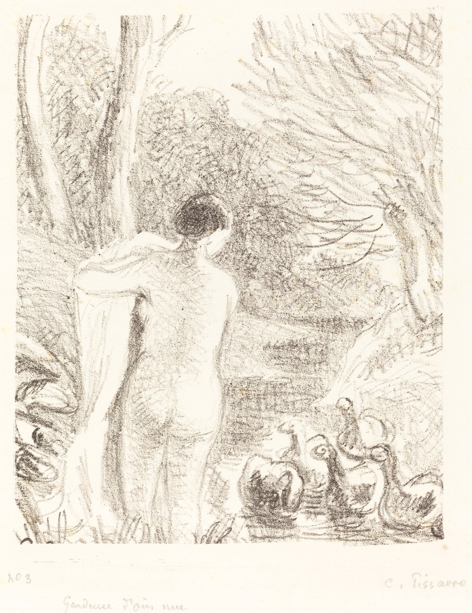 Nude Goose Girl by Camille Pissarro