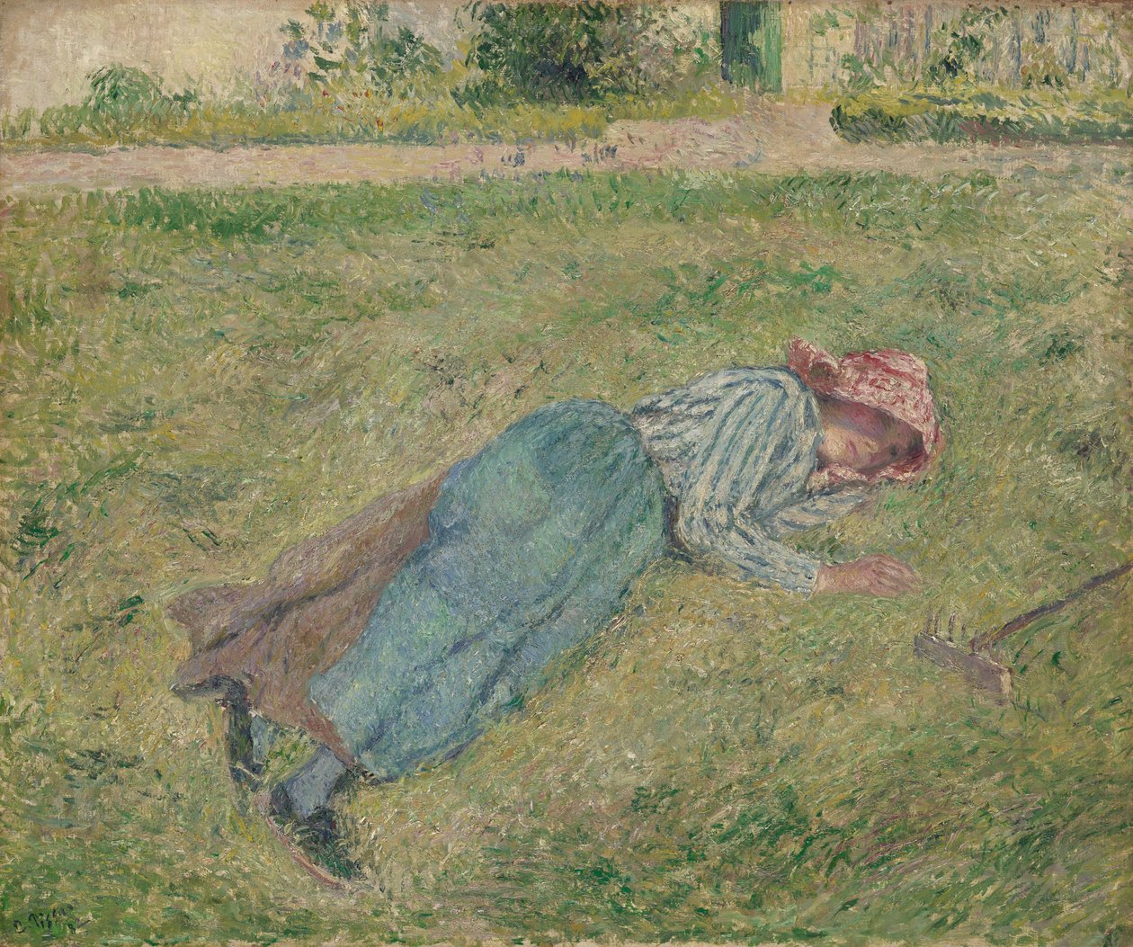 Girl Lying in the Grass by Camille Pissarro